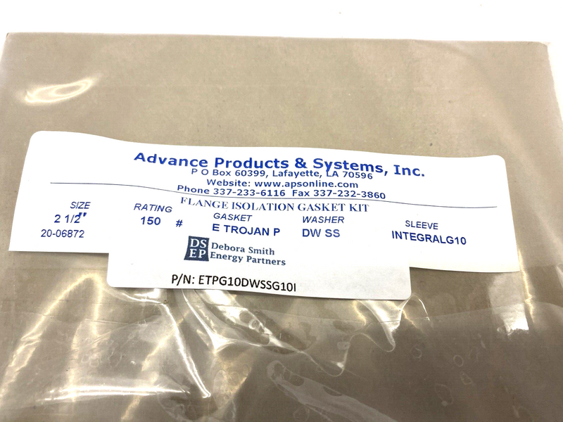 Advance Products & Systems 2.5" Flange Isolation Gasket Kit ETrojanP IntregalG10 - Maverick Industrial Sales