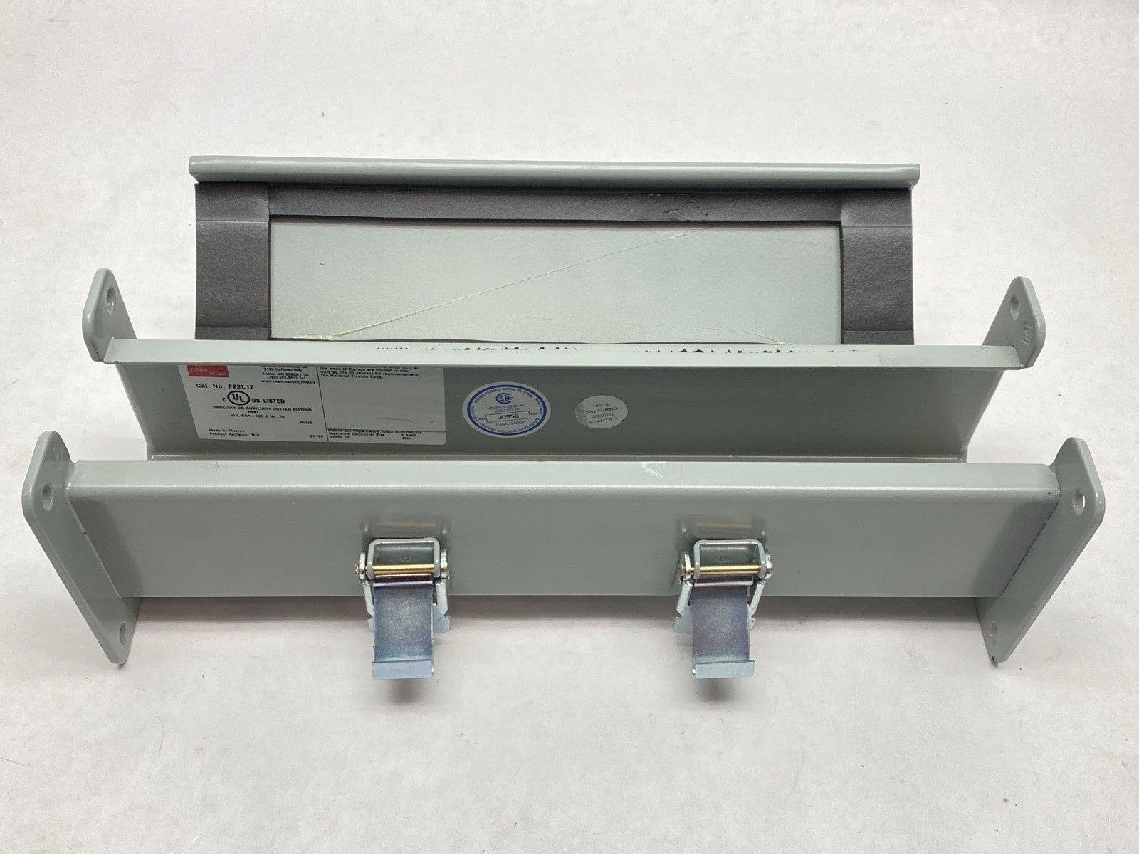 F22L12 | Hoffman Wireway Section Lay-in Hinged-Cover Type 12 2.5" x 2.5" x 12" - New – Open box - Maverick Industrial Sales