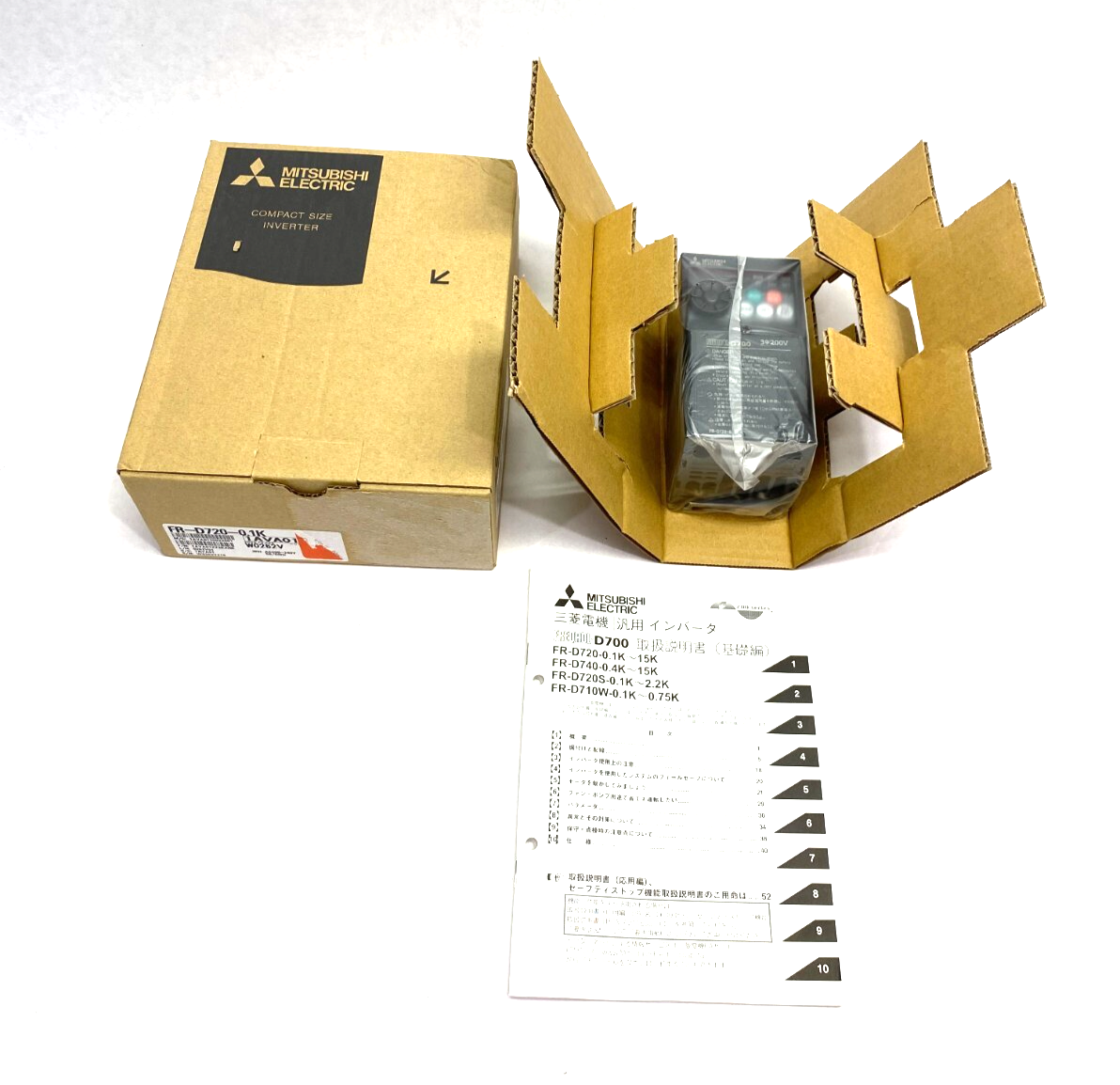 Mitsubishi FR-D720-0.1K Compact Variable Speed/Frequency Drive 3Ph AC200-240V - Maverick Industrial Sales