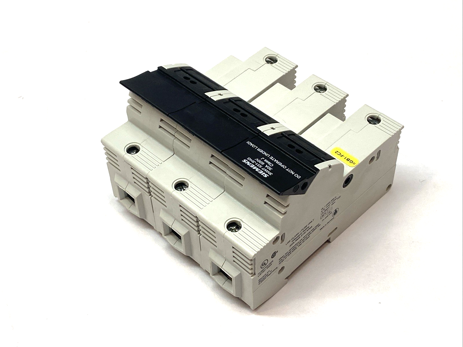 Siemens 3NW7 531-3HG Fuse Holder Class J 30A 600V w/ 3x Bussman LPJ-4SP Fuses - Maverick Industrial Sales
