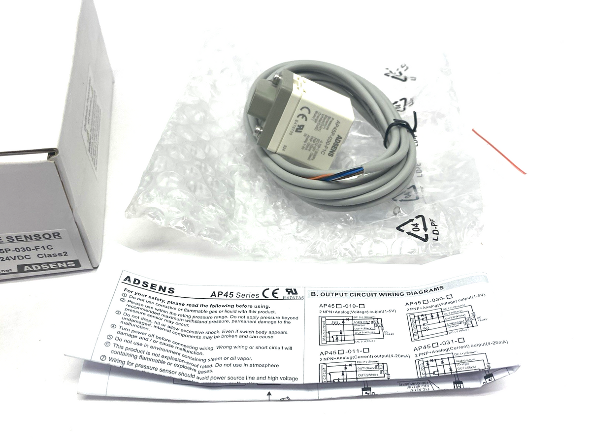 AP45P-030-F1C | Adsens 2-Color Display Digital Pressure Switch, UL Rated IP65 - New – Open box - Maverick Industrial Sales