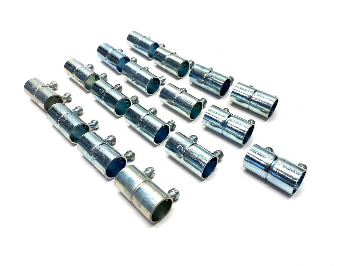 Steel City TK121A EMT Set Screw Coupling 1/2", Zinc-Plated Steel LOT OF 17 - Maverick Industrial Sales