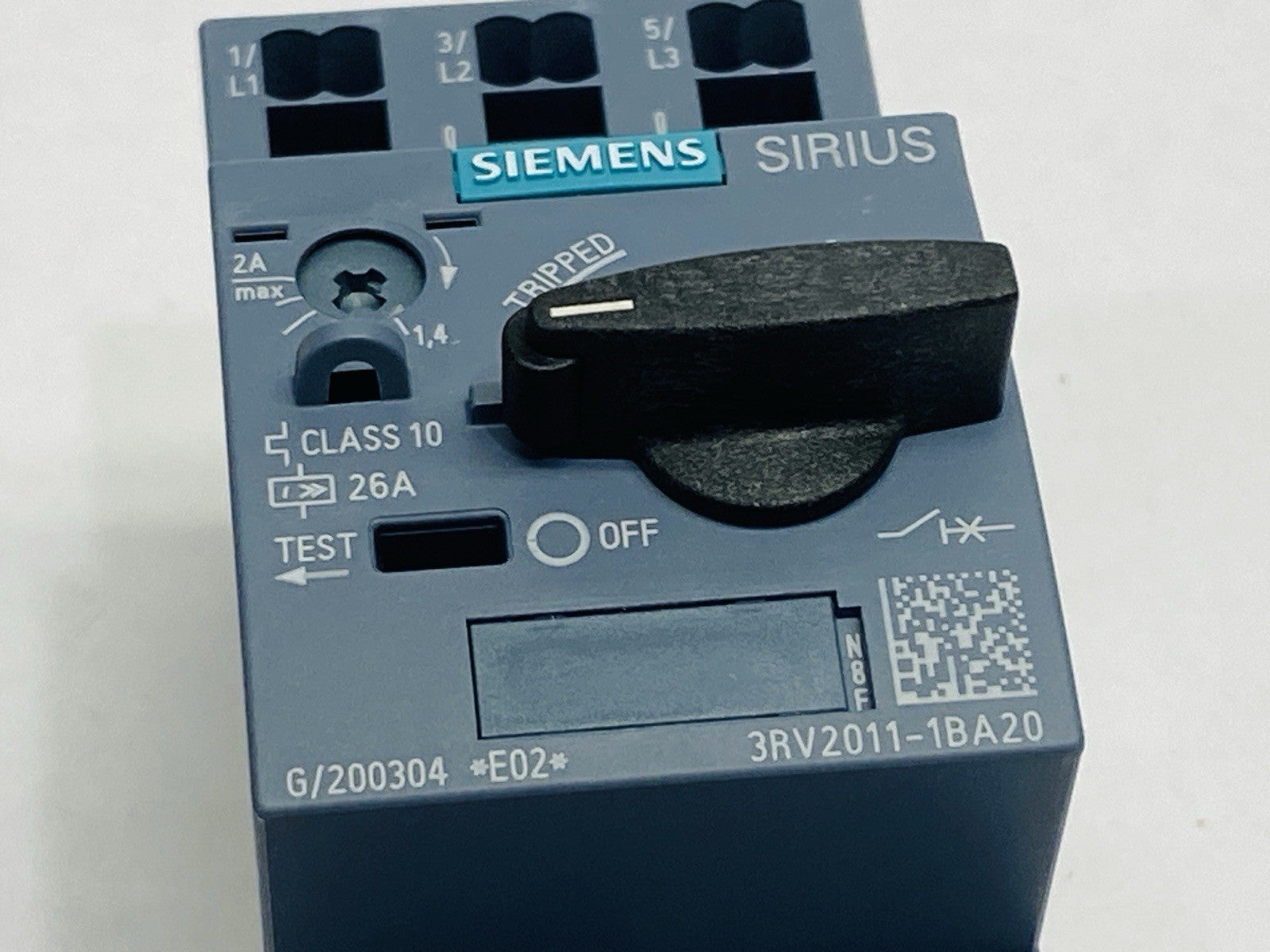 Siemens 3RV2011-1BA20 SIRIUS Motor Protector Circuit Breaker 1.4-2.0A 600V - Maverick Industrial Sales