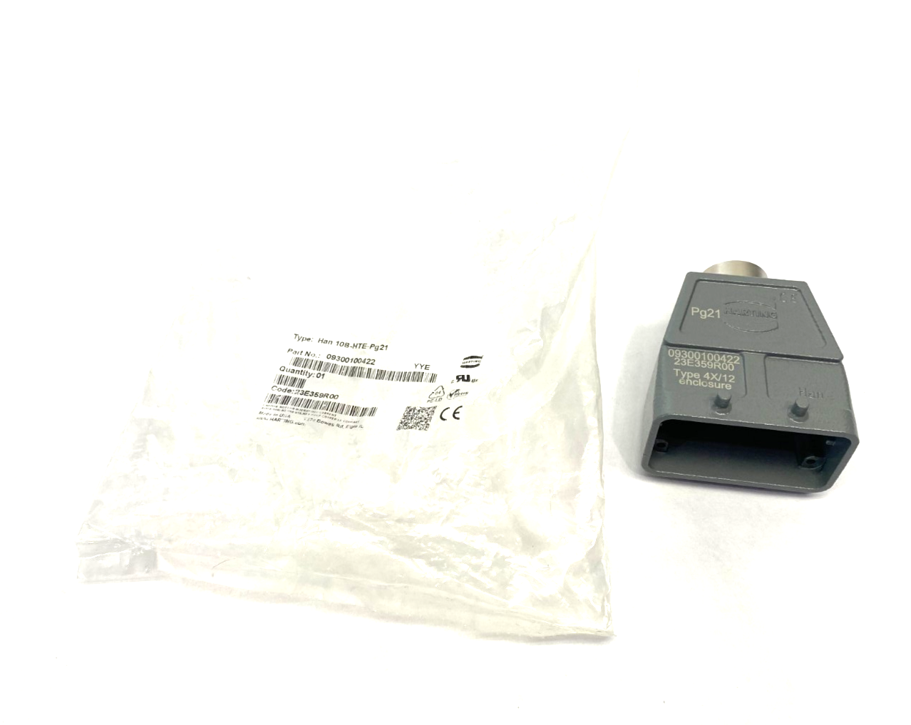 Harting 09300100422 Han B Hood Top Entry HC, 4 Pegs, Size 10B - Maverick Industrial Sales