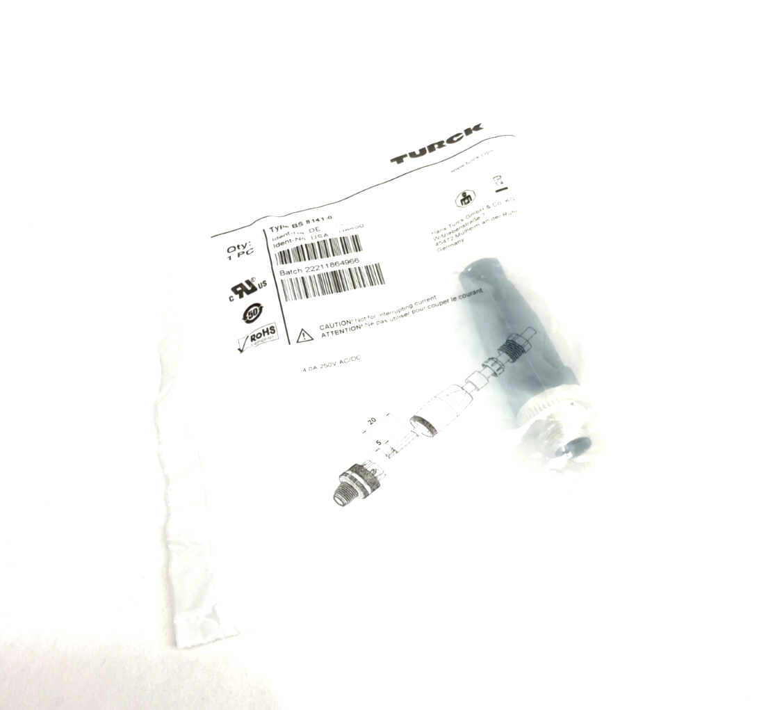 Turck BS 8141-0 Field Wireable Connector M12 4-Pin Male U6550 - Maverick Industrial Sales
