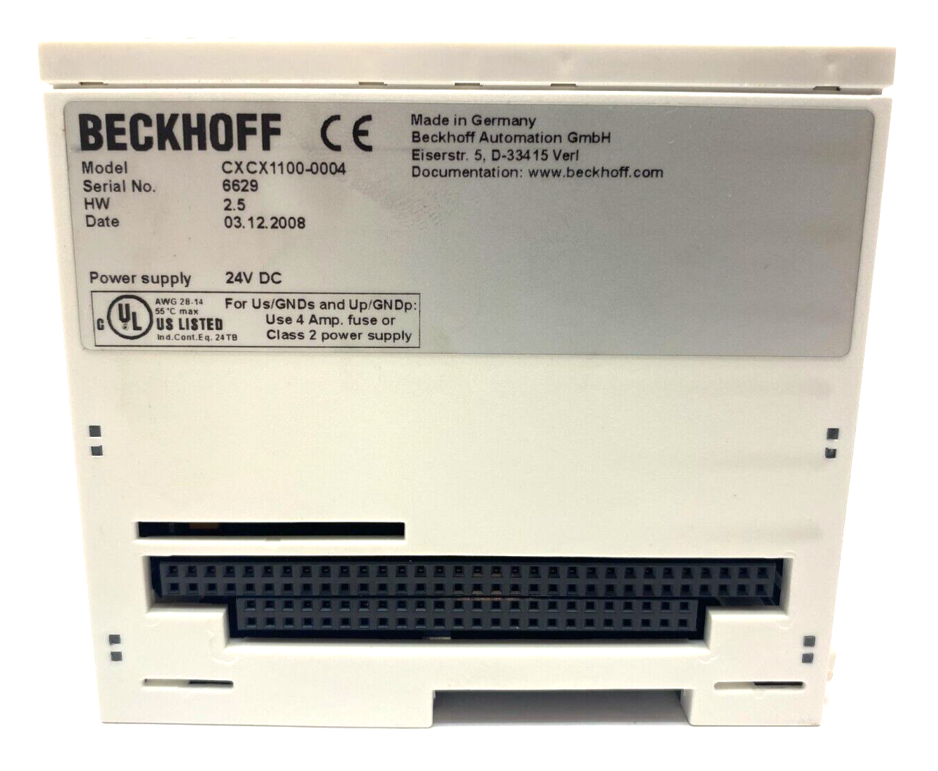 Beckhoff CX1100-0004 Power Supply and I/O Interface Unit HW 2.5 24VDC - Maverick Industrial Sales