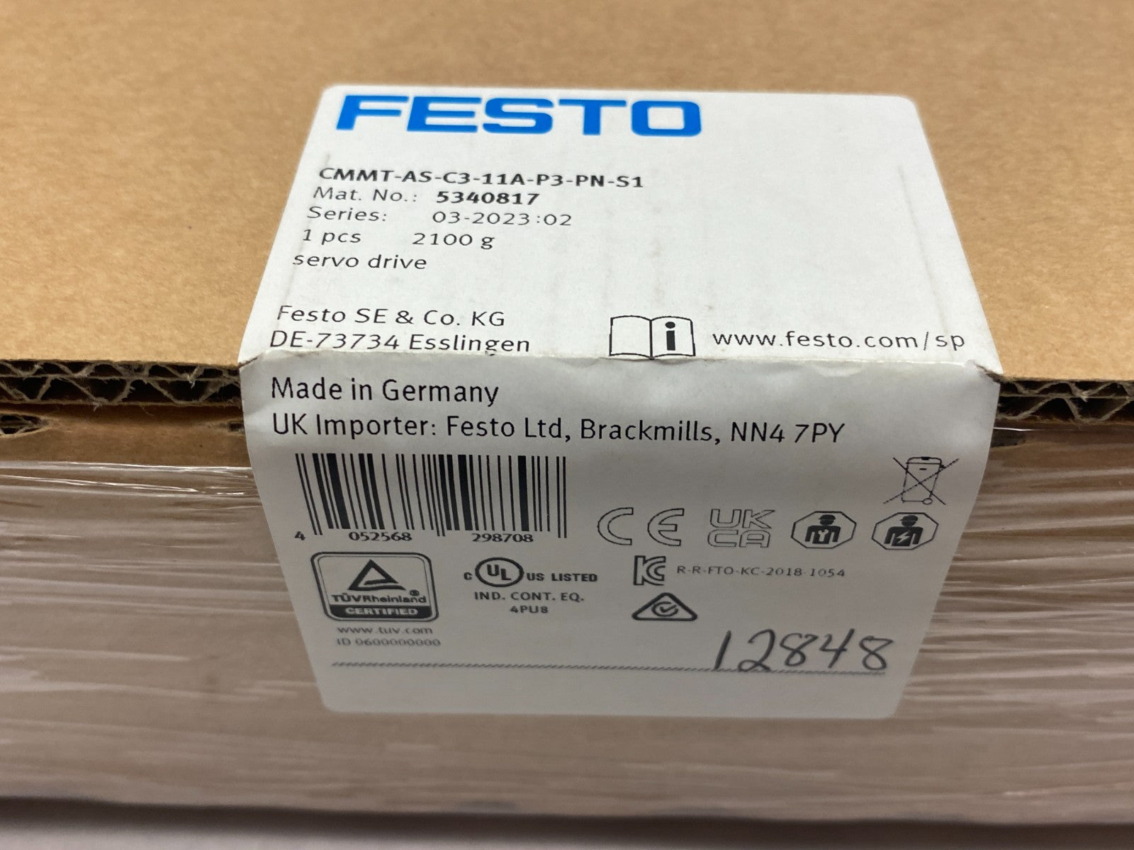 Festo CMMT-AS-C3-11A-P3-PN-S1 Servo Drive, Vertical Mount, 5340817 - Maverick Industrial Sales