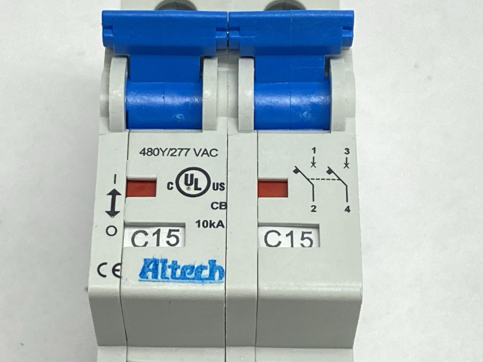 2CU15L | Altech Corp Miniature Circuit Breaker 2-Pole 15A 480Y/277VAC - New – Open box - Maverick Industrial Sales