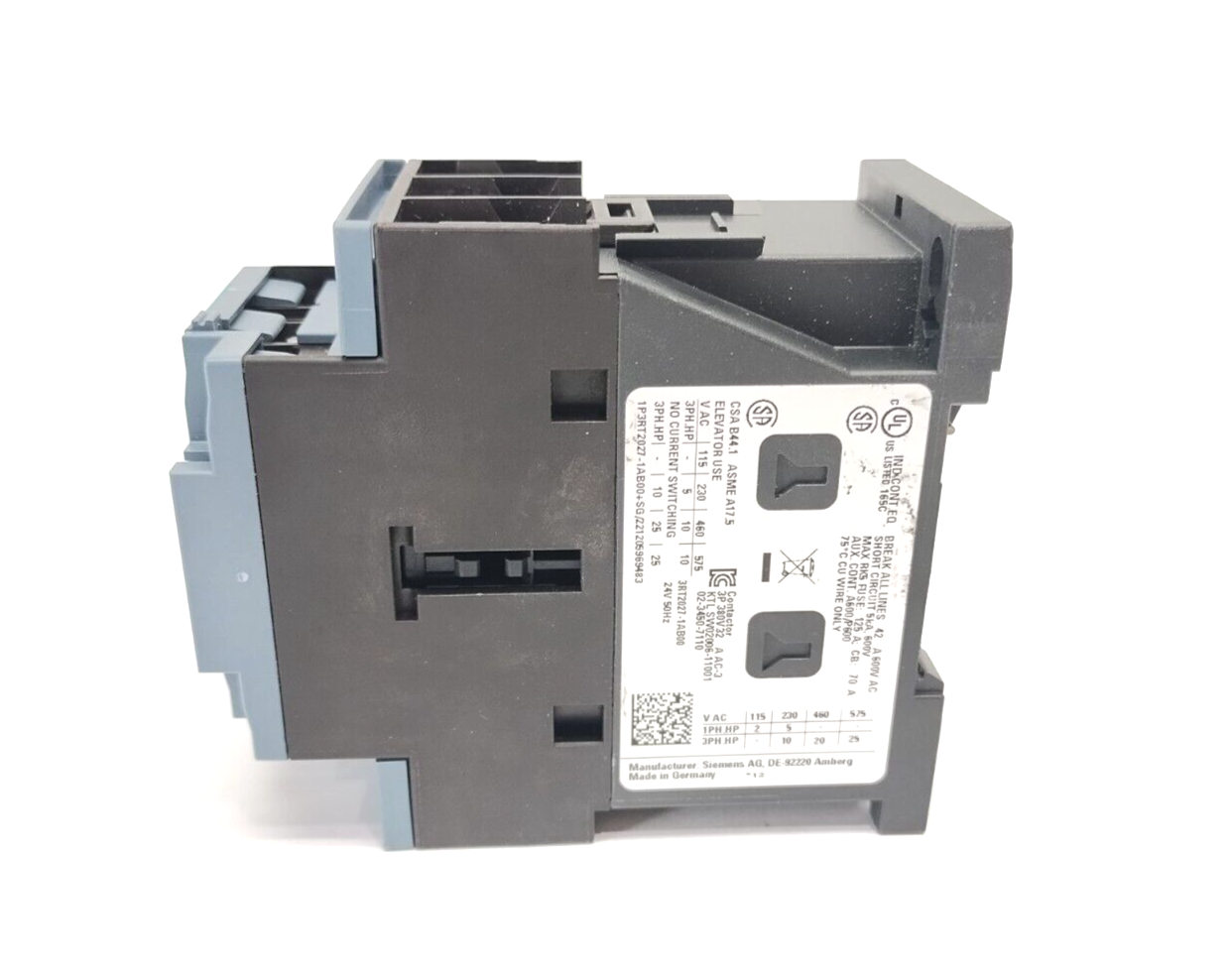 Siemens 3RT2027-1AB00 Power Contactor AC-3e/AC-3 32A 15kW 3P 24VAC - Maverick Industrial Sales