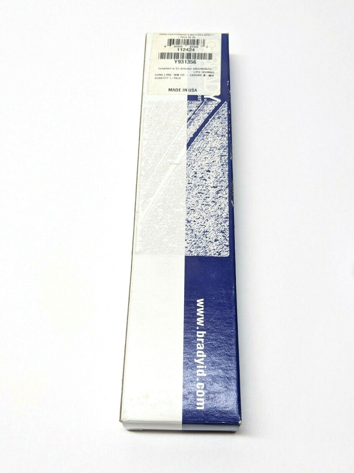 WM-K-O-PK | Brady Vinyl Cloth Wire Marker 112424 Y931356 LOT OF 25 Sheets - New – Open box - Maverick Industrial Sales