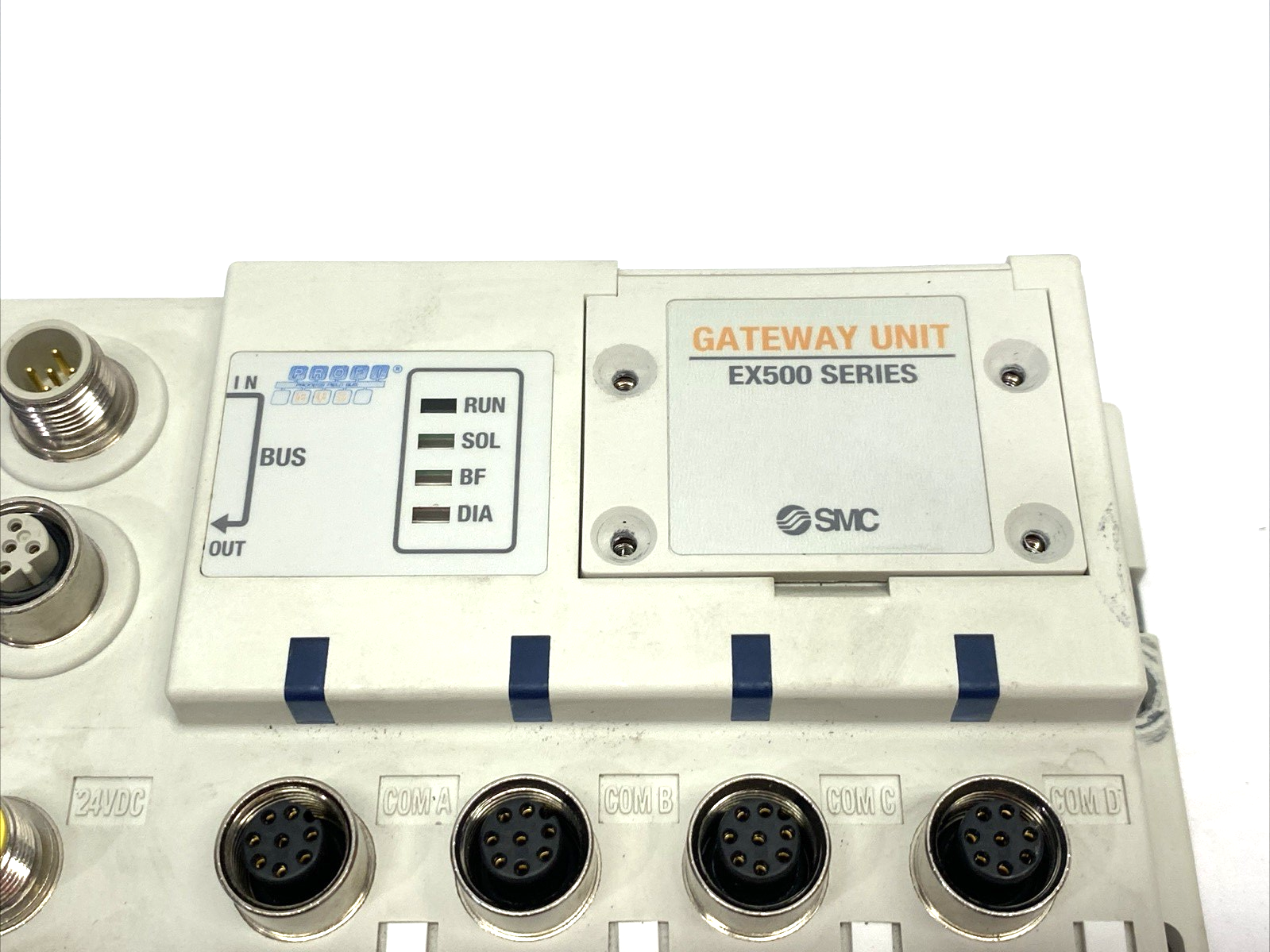 SMC EX500-GPR1A PROFIBUS Serial Interface IO Unit, 64/64 MISSING FRONT SCREWS - Maverick Industrial Sales