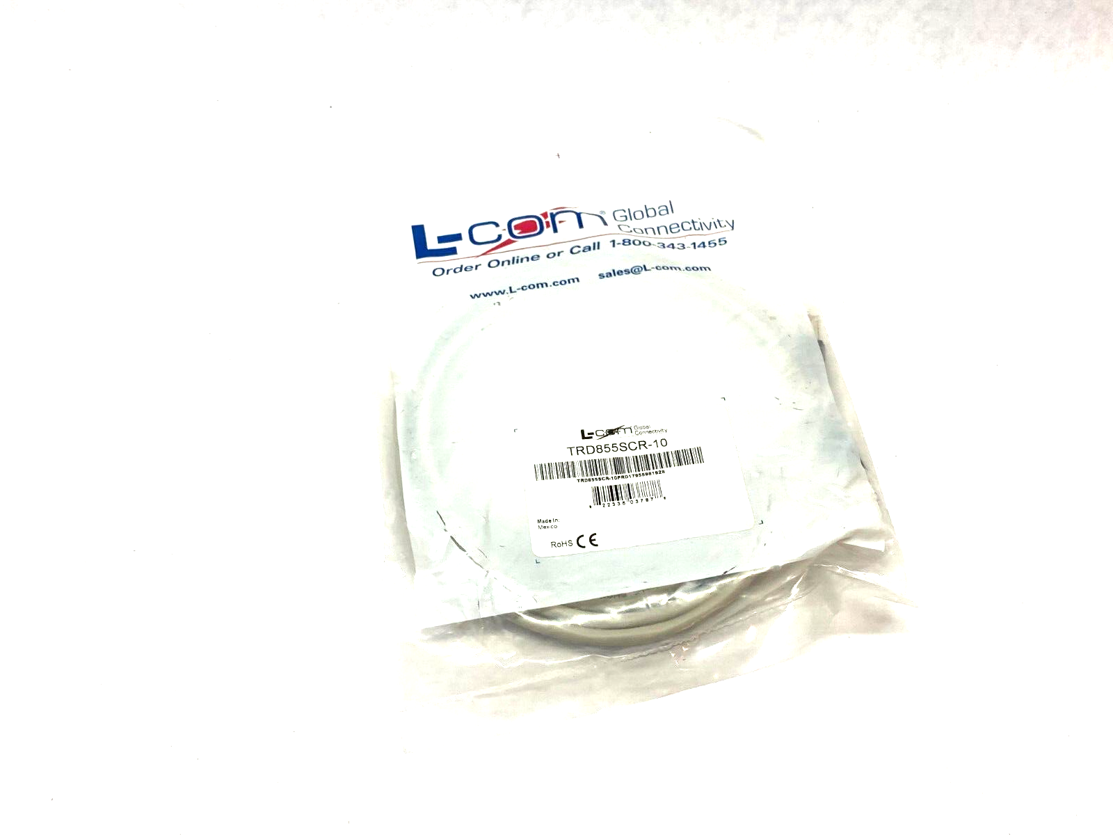 L-Com TRD855SCR-10 Cat5e Shielded Ethernet Cable Assembly Double Ended - Maverick Industrial Sales