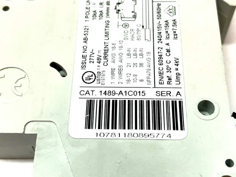 Allen Bradley 1489-A1C015 Ser. A Circuit Breaker - Maverick Industrial Sales