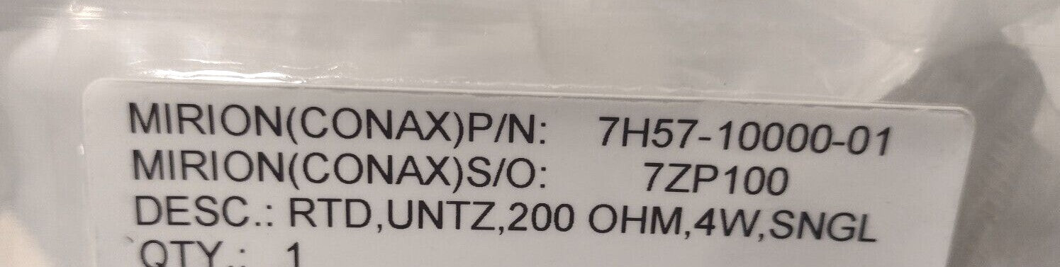 Conax 7H57-1000-01 RTD UNTZ 200 OHM 4W SNGL Temperature Resistance Detector - New - Maverick Industrial Sales
