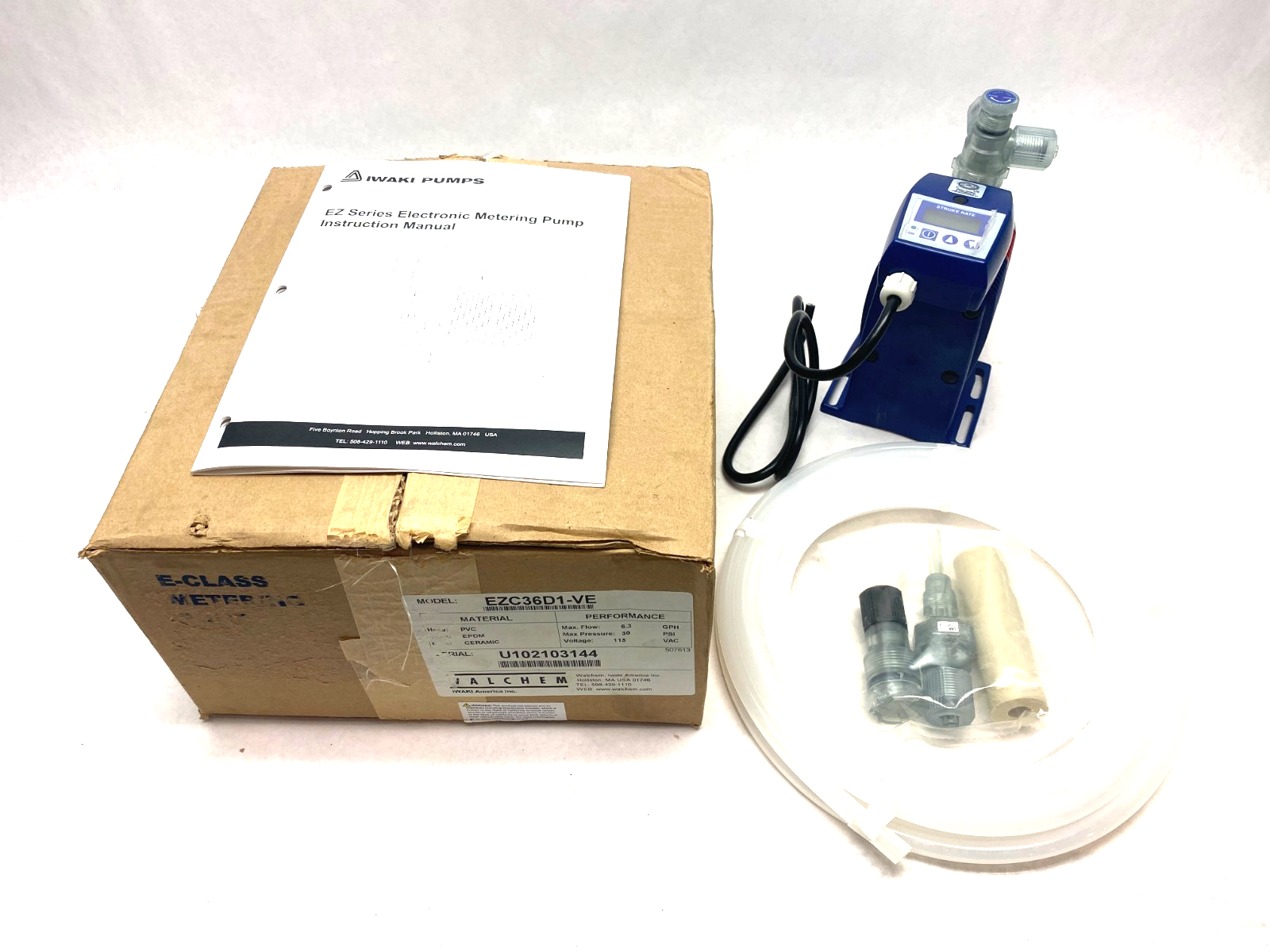Walchem EZC36D1-VE EZ Series Electronic Metering Pump 6.3GPH 150psi Max - Maverick Industrial Sales