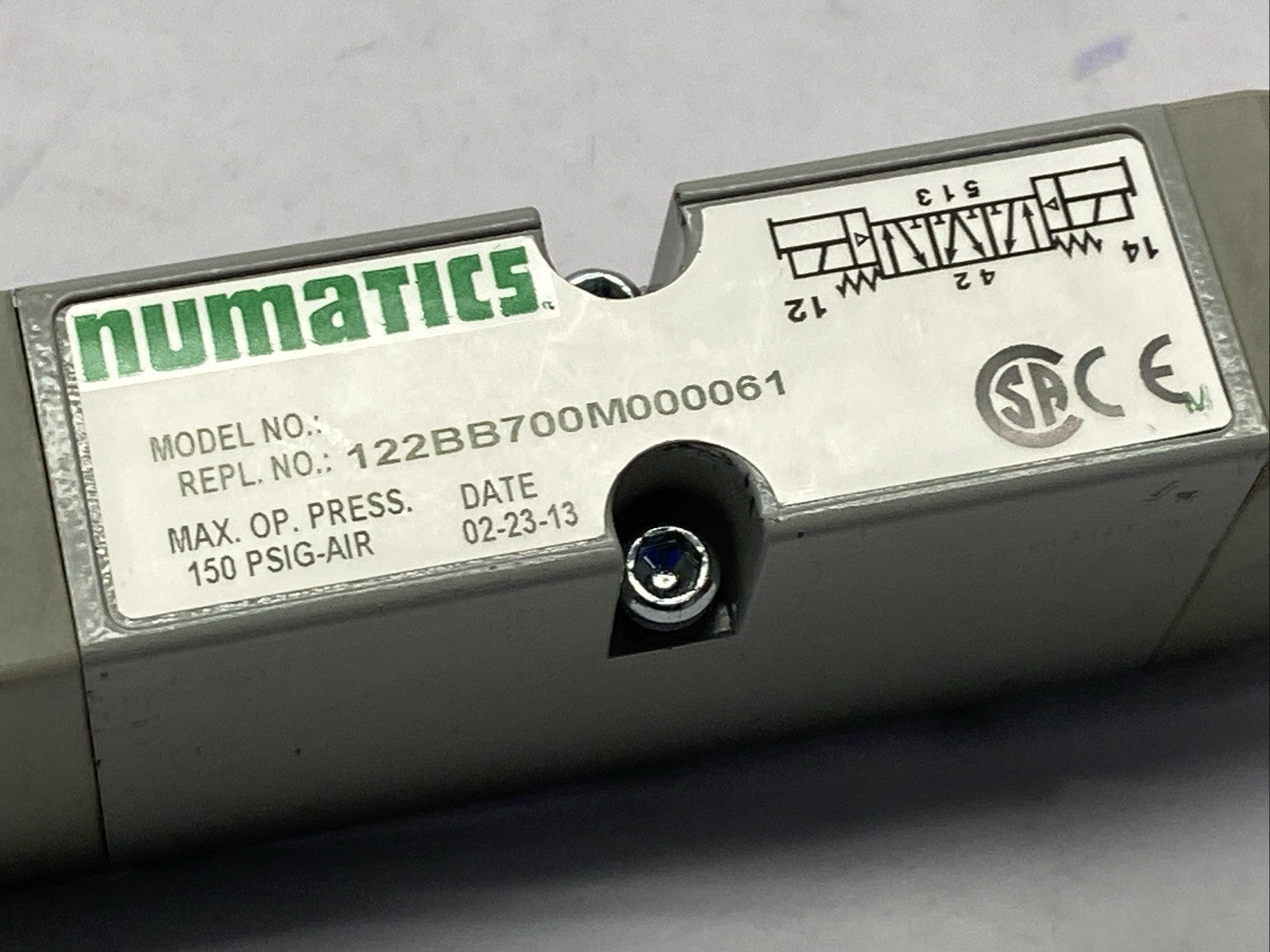 Numatics 122BB700M000061 Solenoid Pneumatic Valve 24VDC - Maverick Industrial Sales