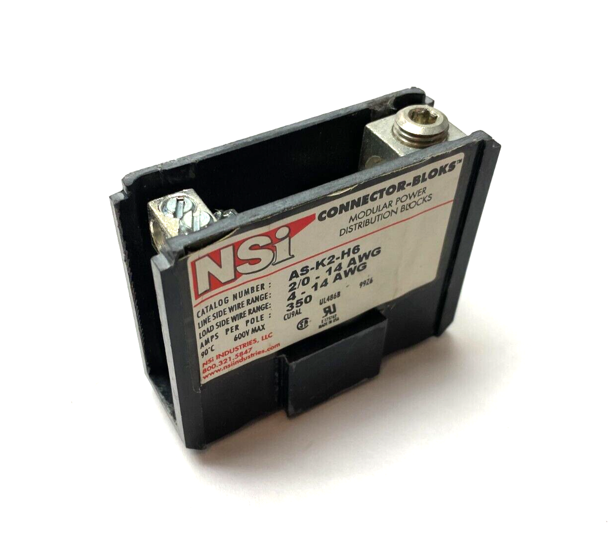 NSi AS-K2-H6 Connector-Bloks Modular Power Distribution Block - Maverick Industrial Sales