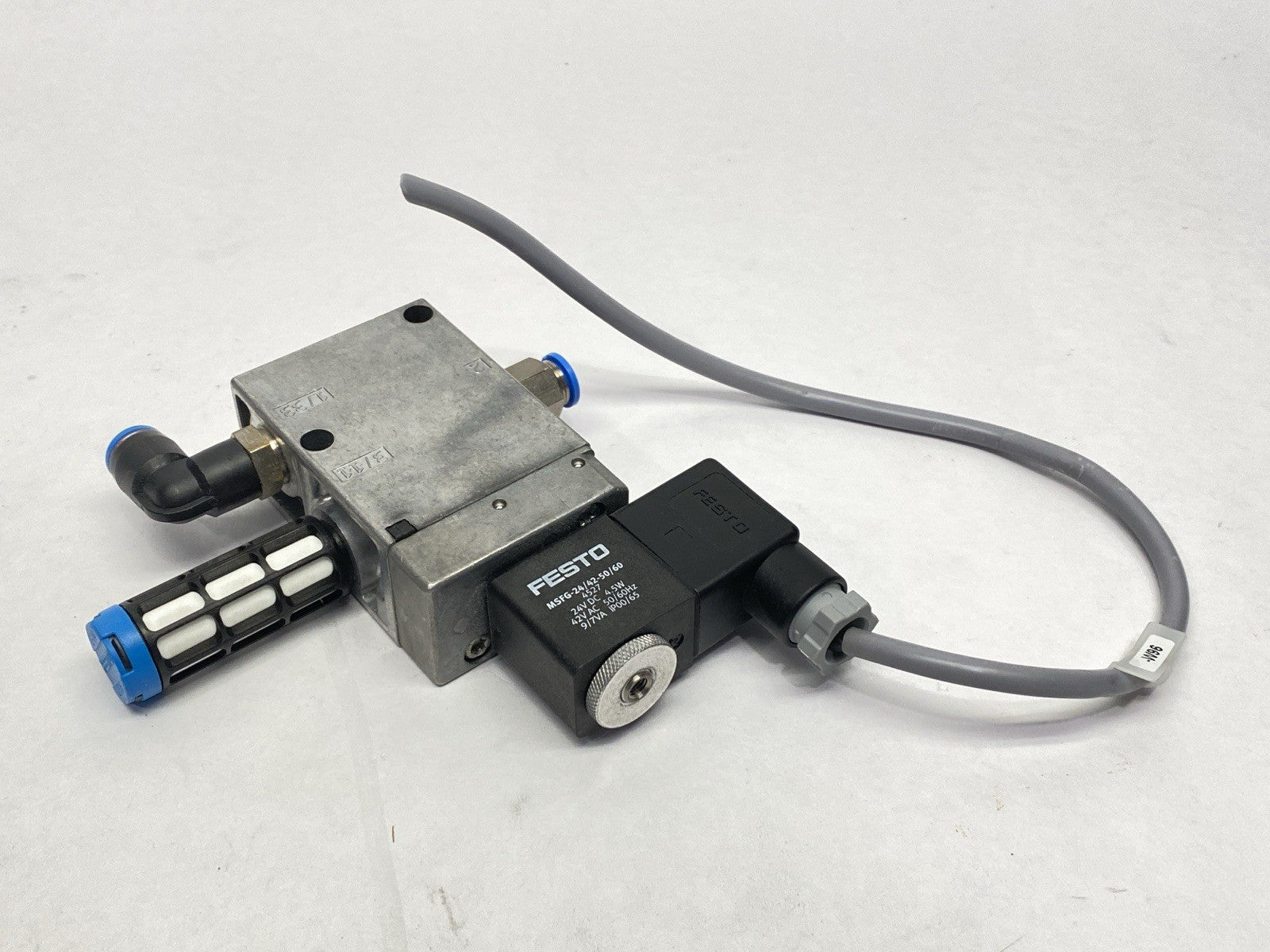 Festo MFH-3-1/4 Pneumatic Solenoid Valve 9964 w/ MSFG-24/42-50/60 Solenoid 4527 - Maverick Industrial Sales