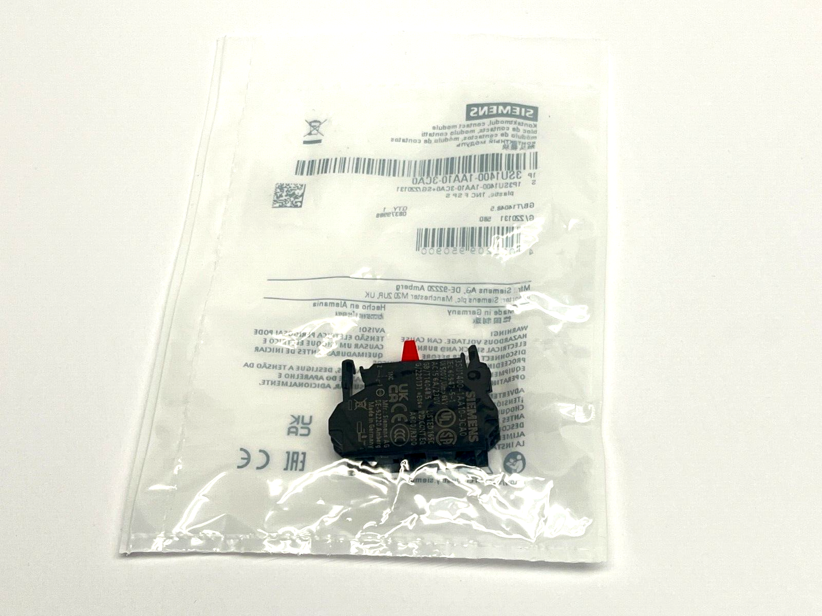 Siemens 3SU1400-1AA10-3CA0 Contact Module - Maverick Industrial Sales