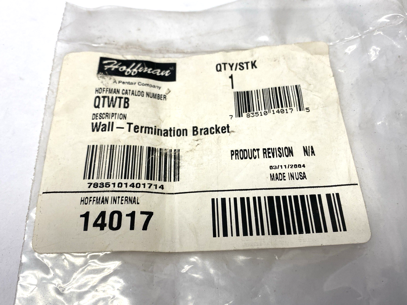 QTWTB | Hoffman Wall Termination Bracket 14017 - New - Maverick Industrial Sales
