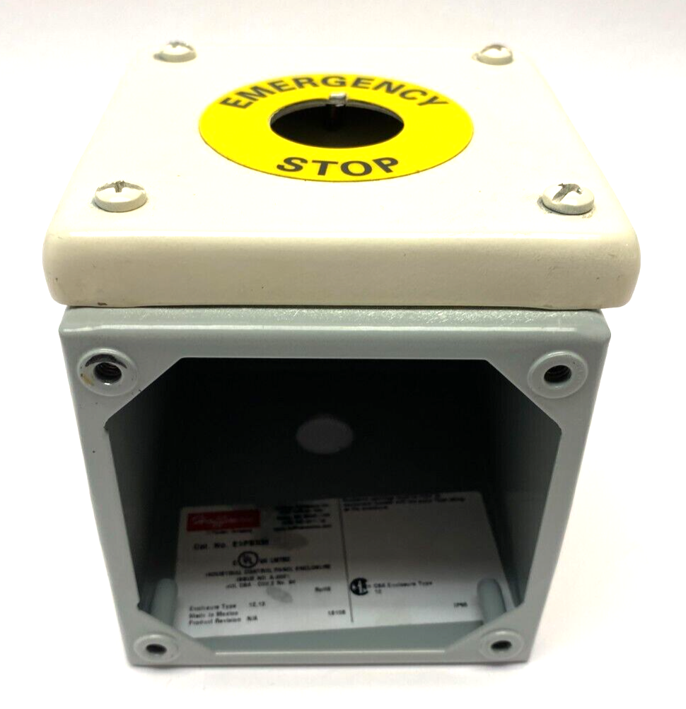 Hoffman E1PBXM Extra Deep Emergency Push Button Enclosure White - Maverick Industrial Sales
