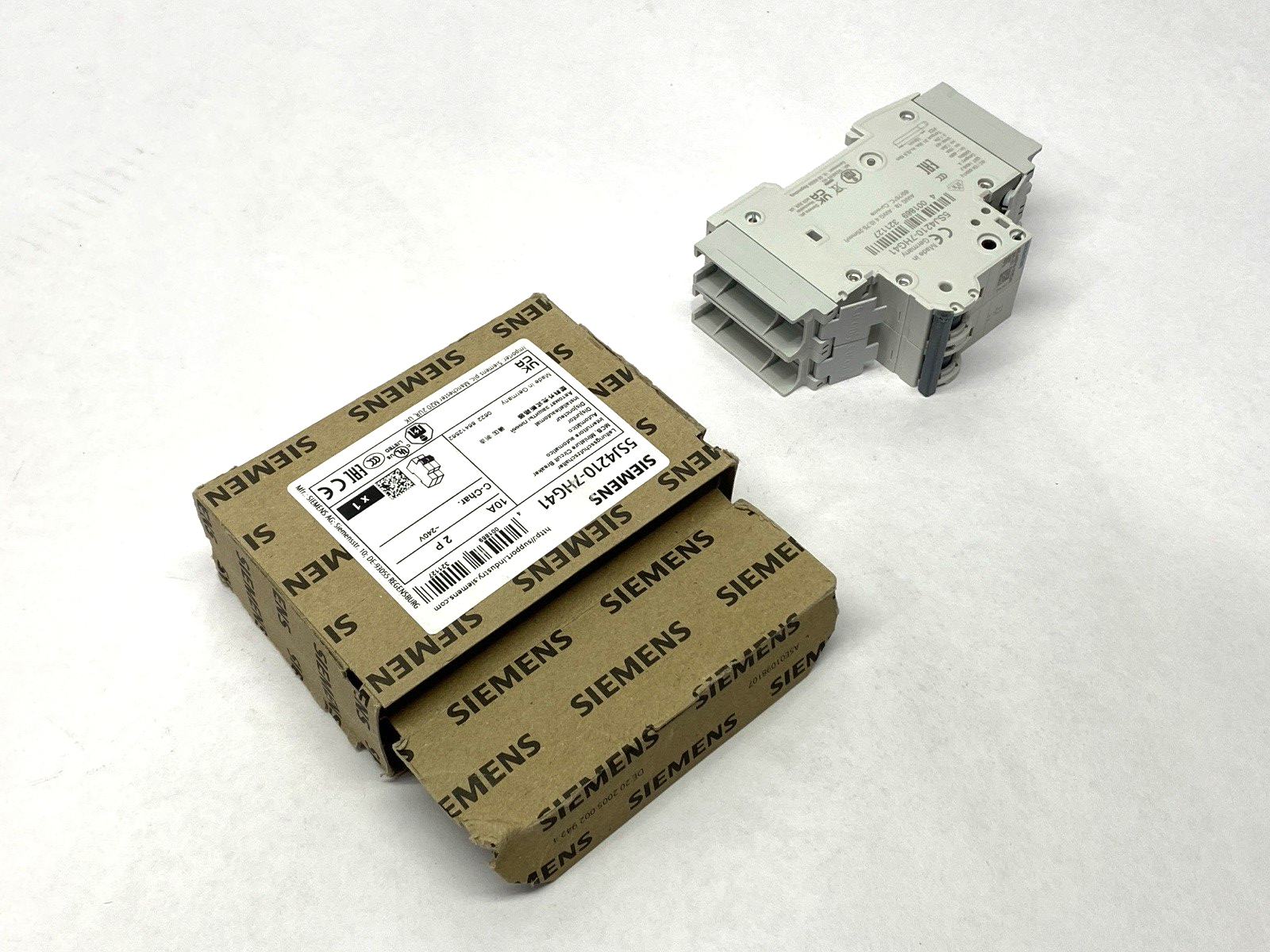 Siemens 5SJ4210-7HG41 Miniature Circuit Breaker 2-Pole C-Trip 240V 14kA 10A - Maverick Industrial Sales