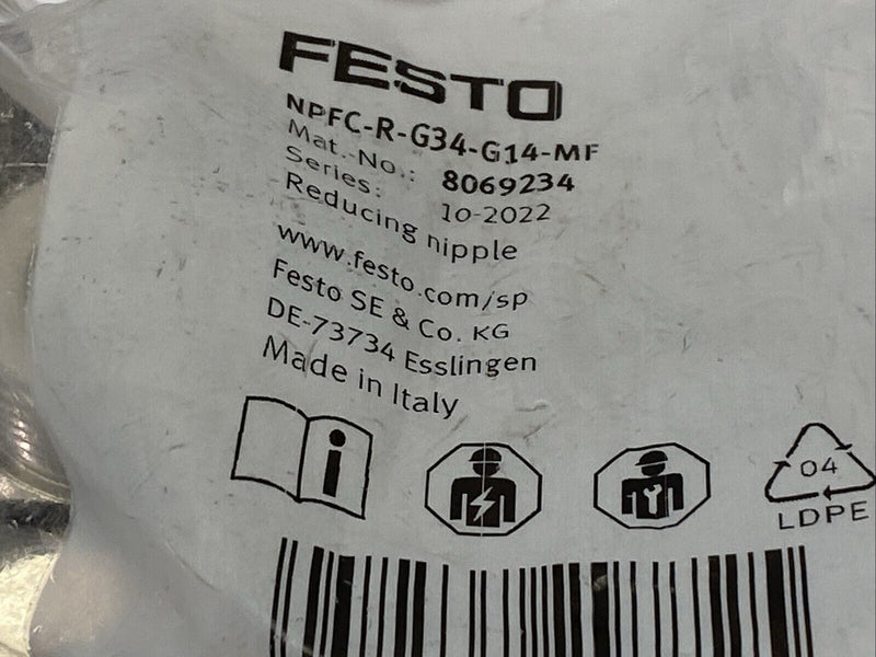 Festo NPFC-R-G34-G14-MF Reducing Nipple G3/4 - G1/4 8069234 PKG OF 10 - Maverick Industrial Sales