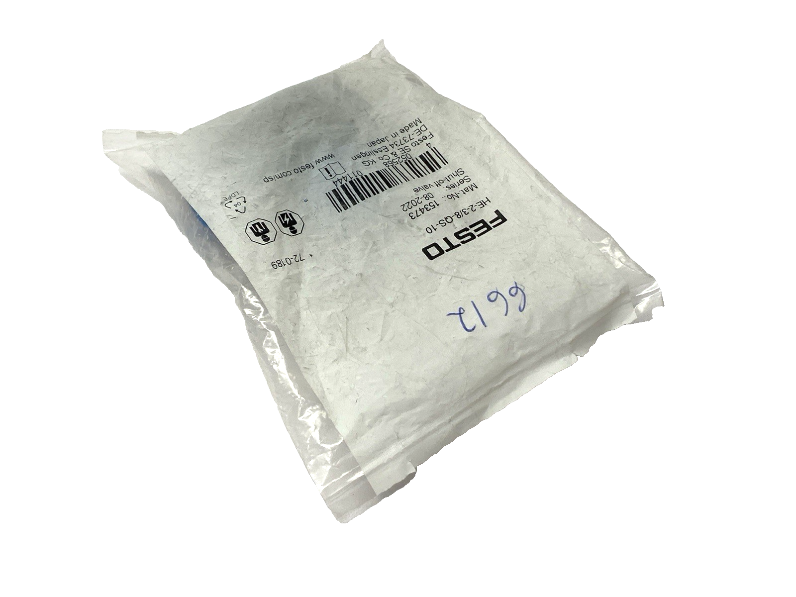 Festo HE-2-3/8-QS-10 Shut-Off Valve 153473 - Maverick Industrial Sales