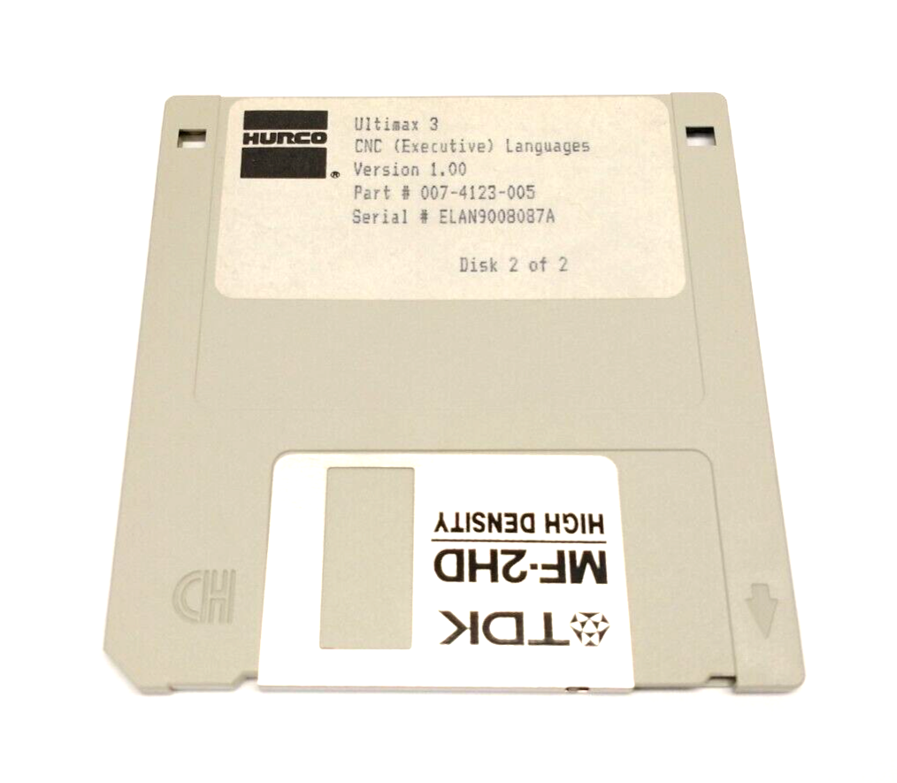 Hurco 007-4123-005 Ver. 1.0 Ultimax 3 CNC Executive Languages Floppy Disc 2 of 2 - Maverick Industrial Sales