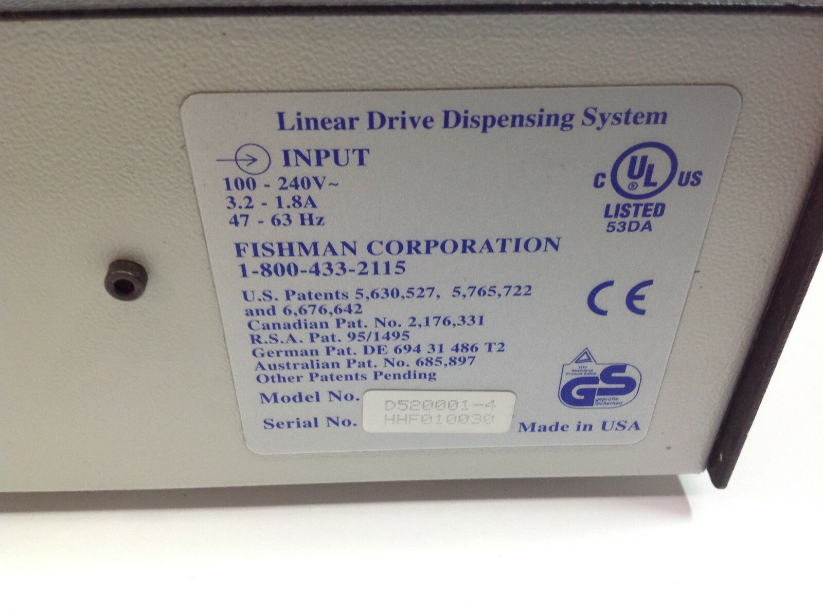 Fishman LDS9000 Linear Dispensing System D520001-4 - Used - Maverick Industrial Sales