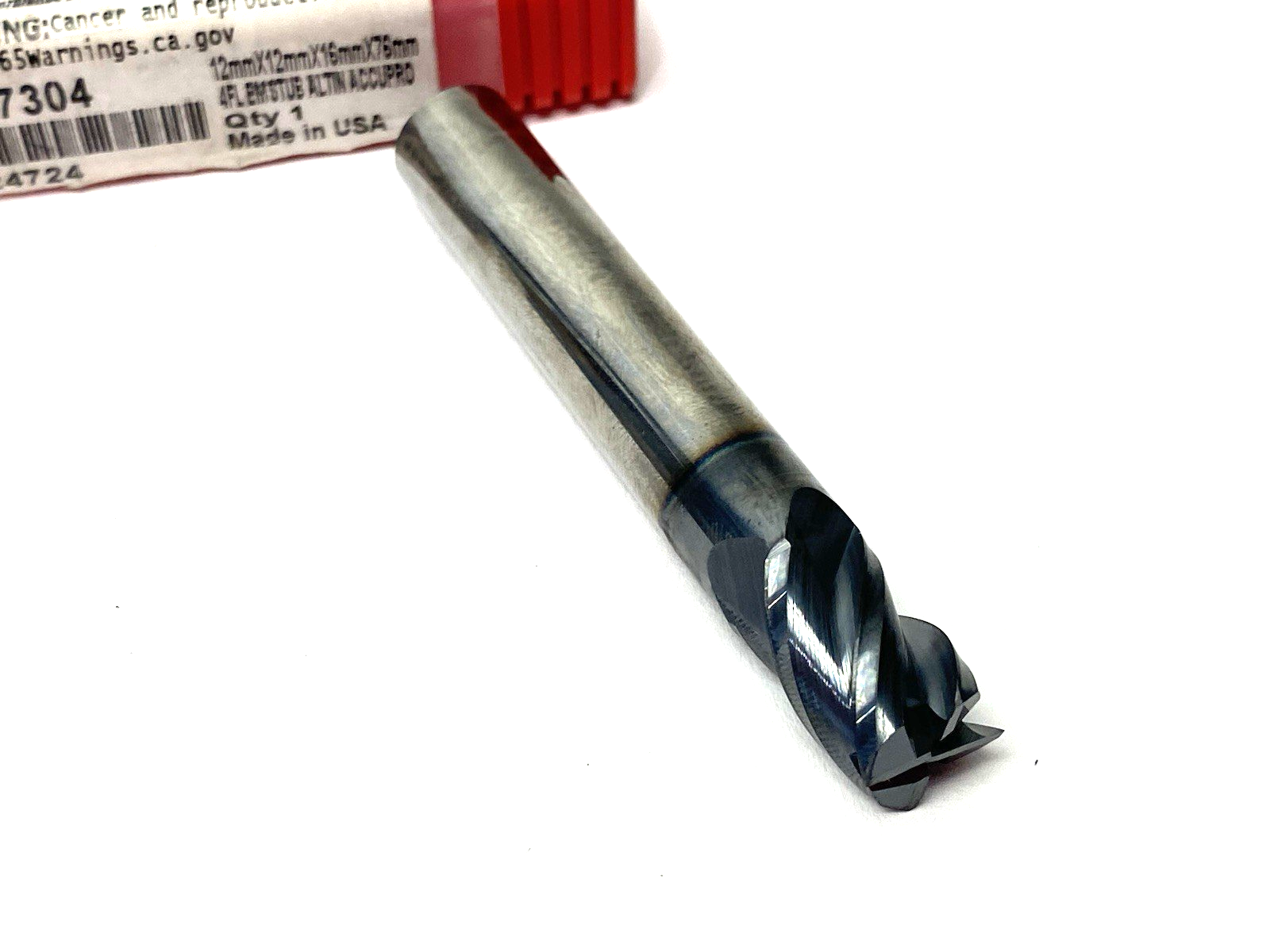 60057304 | Accupro Square End Mill: 12.00 mm Dia, 16.00 mm LOC, 4 Flutes - Used - Maverick Industrial Sales