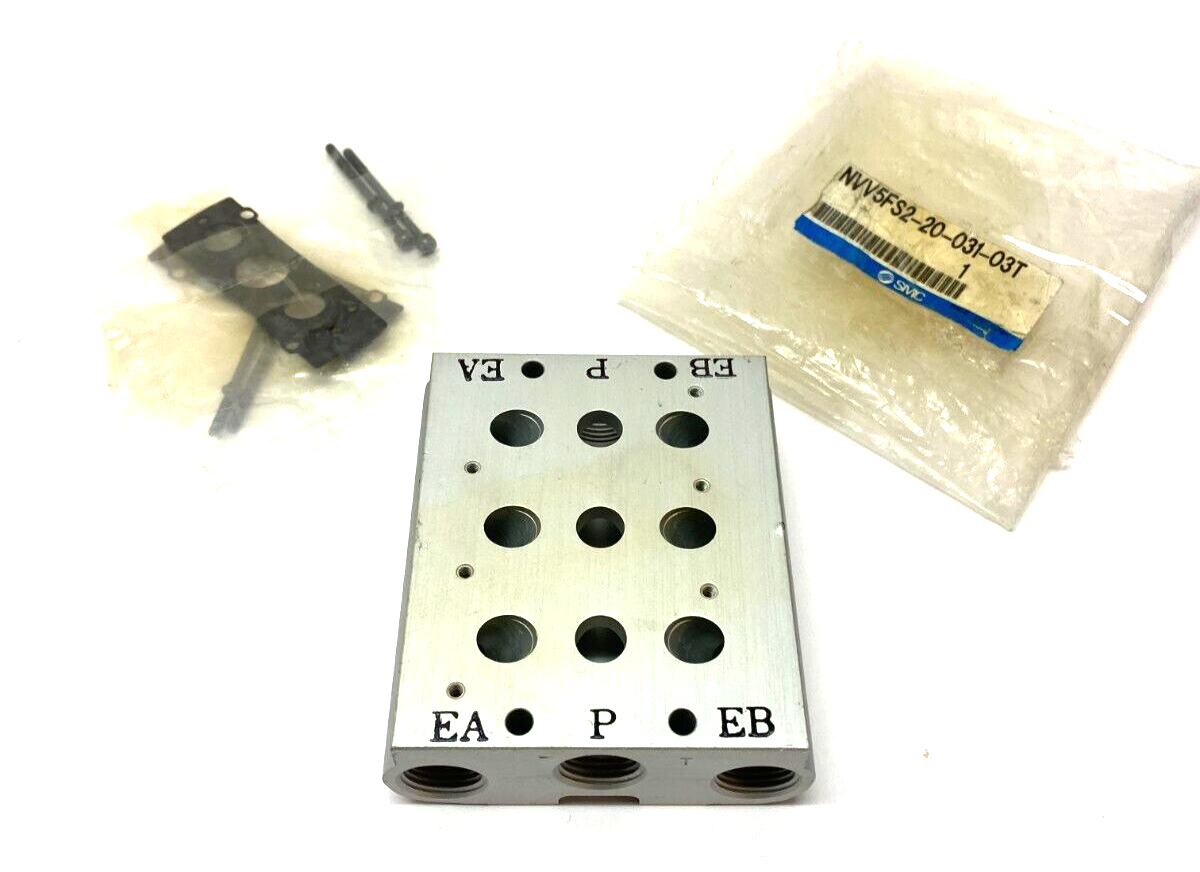 SMC NVV5FS2-20-031-03T Pneumatic Manifold 3-Port 3-Station - Maverick Industrial Sales