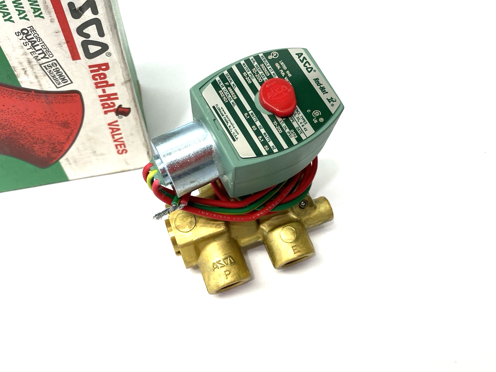 8321G1 | ASCO Red Hat 3-Way Normally Closed Solenoid Valve 1/4" Pipe 20778 - New – Open box - Maverick Industrial Sales