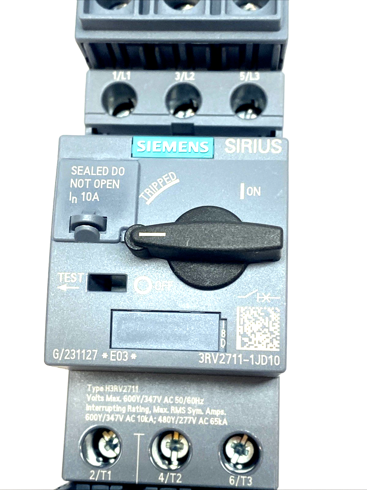 Siemens 3RV2711-1JD10 S00 Frame Circuit Breaker 10A/130A Screw Terminals - Maverick Industrial Sales