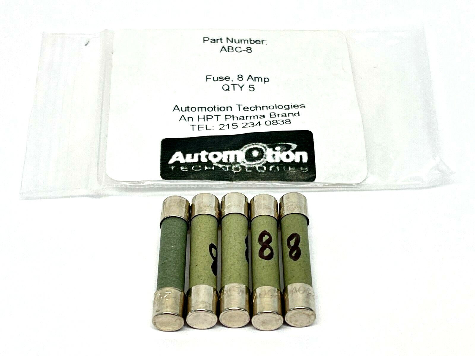 Bussman ABC-8 Fuse 8A 250V LOT OF 5 - Maverick Industrial Sales