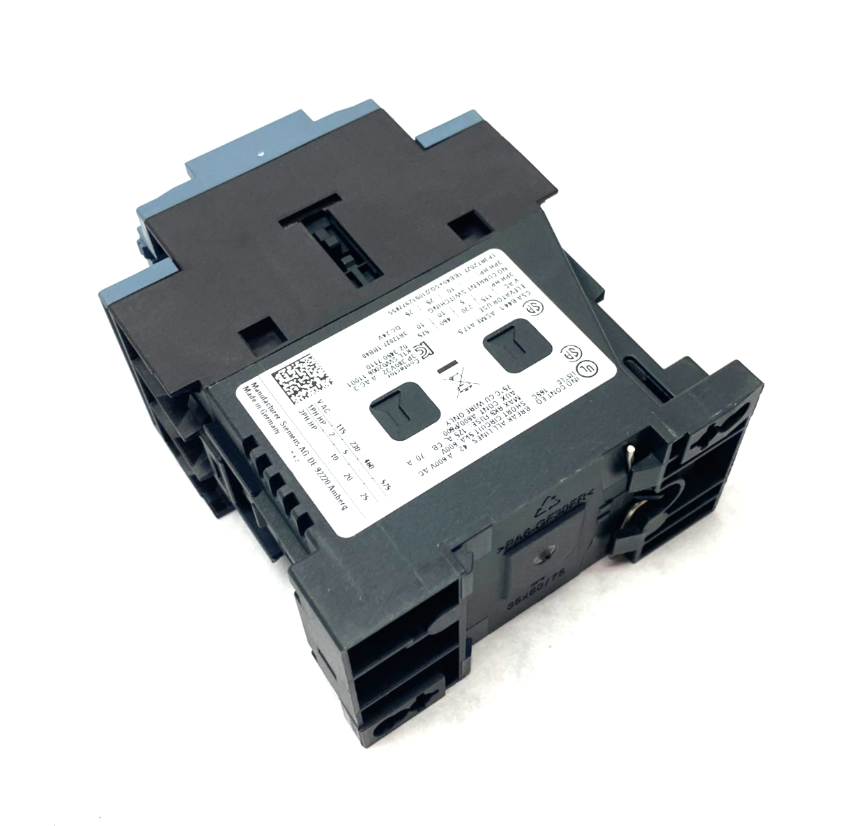 Siemens 3RT2027-1BB40 SIRIUS Power Contactor AC-3e/AC-3, 3-Pole 32A - Maverick Industrial Sales