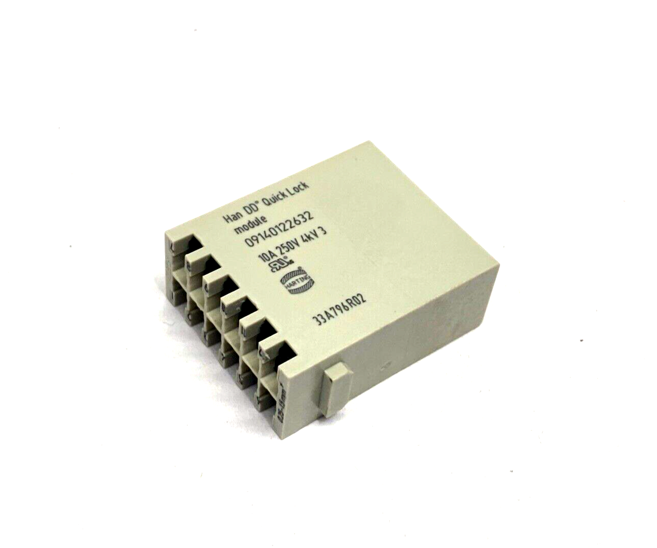 Harting 09140122632 Han DD Quick Lock Module 12-Pin Male Connector 10A 250V - Maverick Industrial Sales