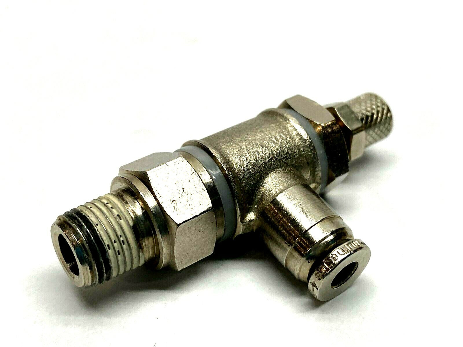 Numatics Metal 5/32" PTC x 1/8" MNPT Pneumatic Flow Control - Maverick Industrial Sales