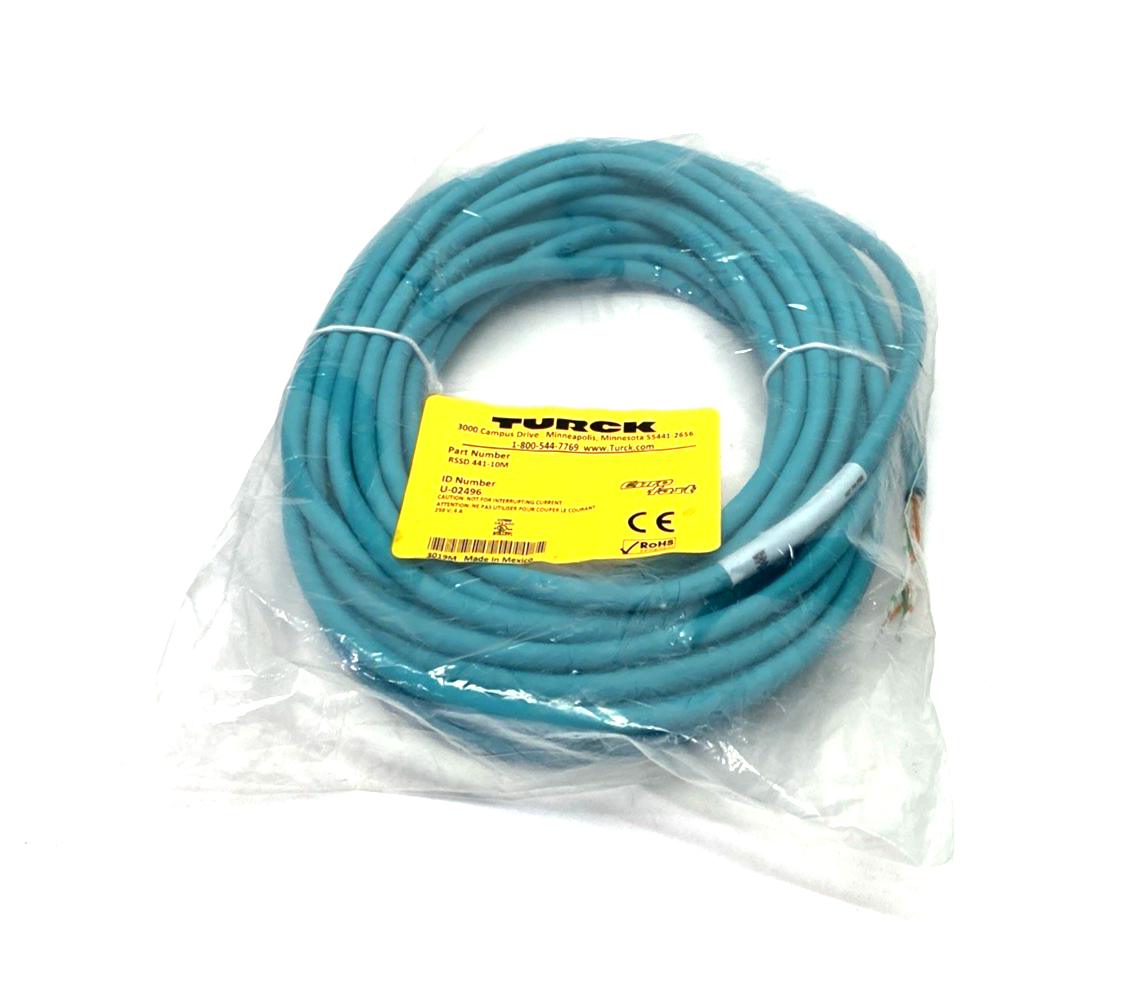 Turck RSSD 441-10M Ethernet Cordset M12 Male 4-Pin 10m U-02496 - Maverick Industrial Sales