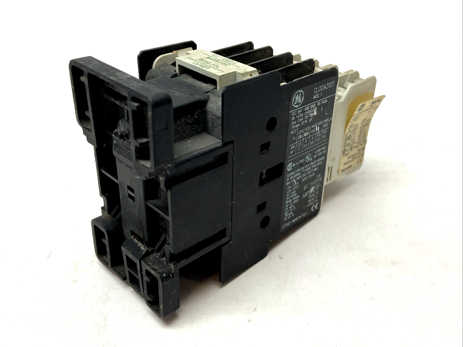 General Electric CL00A310T Non-Reversing Contactor w/ BCLF01 Aux Contact - Maverick Industrial Sales