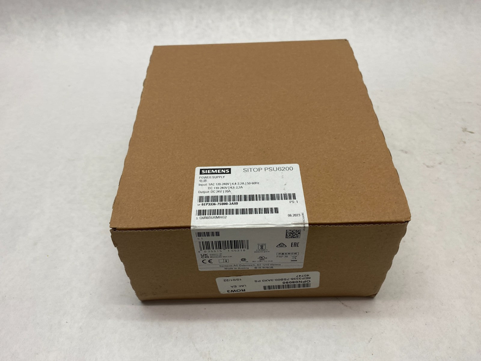 Siemens 6EP3336-7SB00-3AX0 SITOP PSU6200 Stabalized Power Supply 24 V/ 10 A - Maverick Industrial Sales