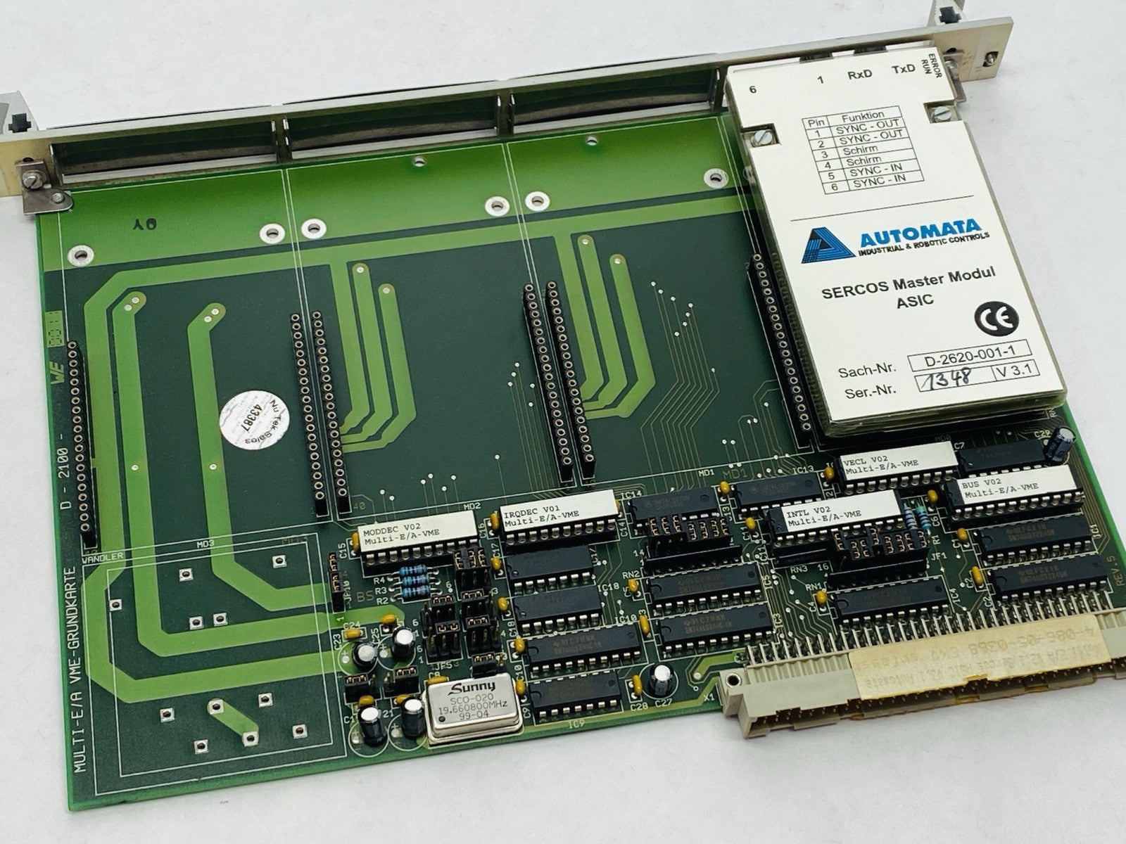 Automata 4-086-05-0368 Multi E/A Controller Card w/ 1x D-2620-001-1 SERCOS ASIC - Maverick Industrial Sales