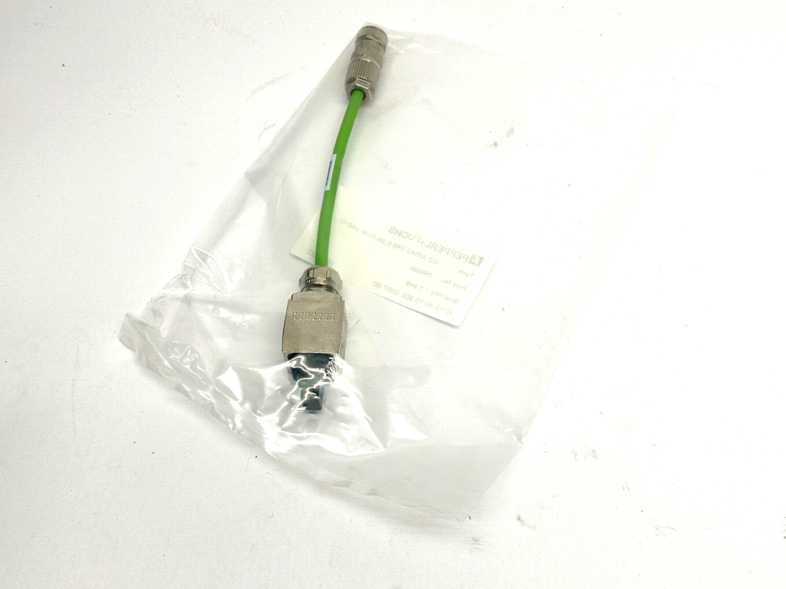 Pepperl+Fuchs ICZ-AIDA2-V45-0,2M-PUR-V1D-G Connection Cable RJ-45 to M12 D-Coded - Maverick Industrial Sales