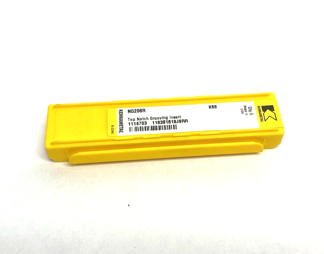 1114703 | Kennametal Top Notch™ Groove and Turn Insert Flat Top NG208R PKG OF 5 - New - Maverick Industrial Sales