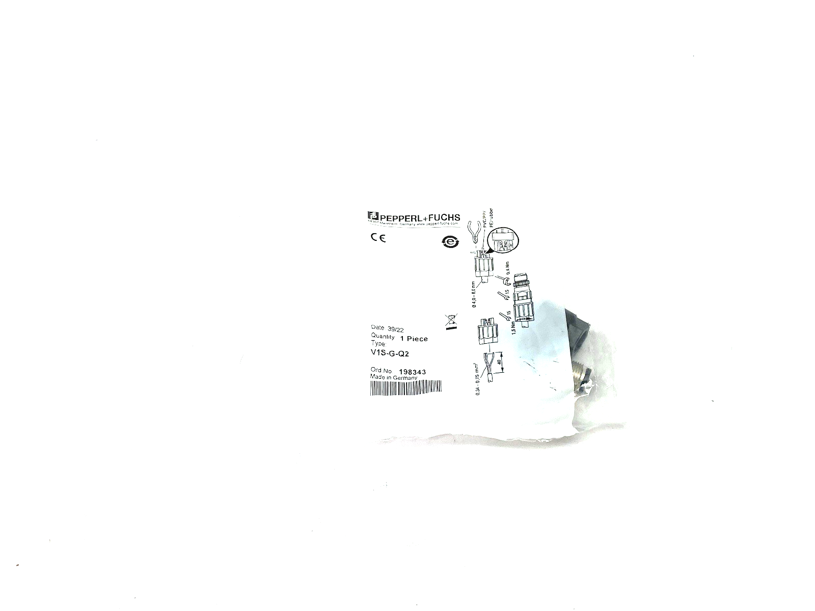 Pepperl+Fuchs VIS-G-Q2 Field Wireable Connector A-Coded M12 4-Pin 198343 - Maverick Industrial Sales