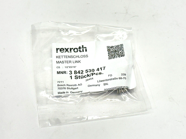 Bosch Rexroth 3842530417 Master Link TS2 1/2" x 5/16"