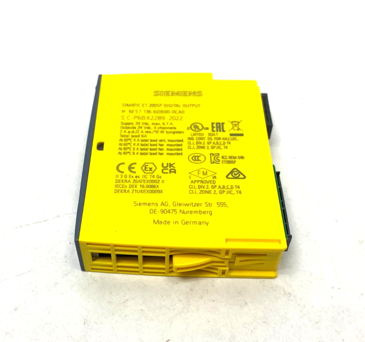 Siemens 6ES7136-6DB00-0CA0 SIMATIC ET 200SP Digital Output Module 4x24V DC/ 2A - Maverick Industrial Sales