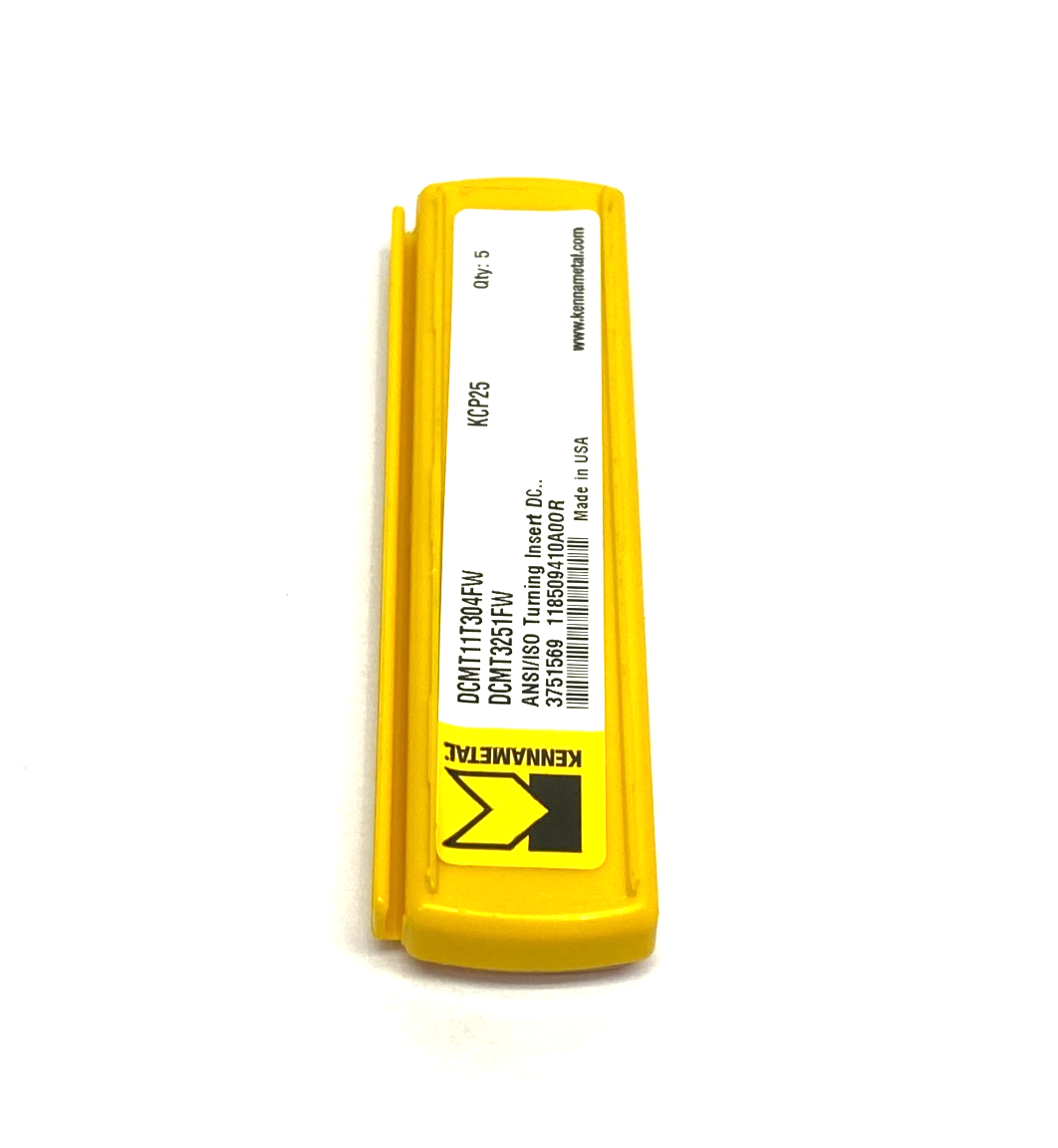3751569 | Kennametal DCMT-FW Screw-On Inserts Grade KCP25 DCMT11T304FW - New - Maverick Industrial Sales