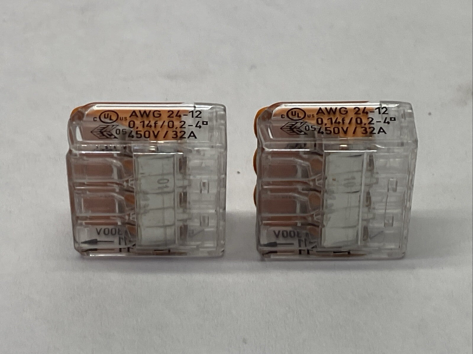 Wago 221-413 3-Conductor Splicing Lever Nut Connector 24-12AWG 32A 450V LOT OF 2 - Maverick Industrial Sales