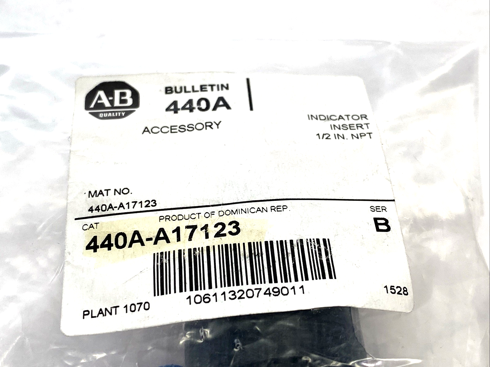 Allen Bradley 440A-A17123 Ser. B Pilot Light Indicator, 1/2" NPT, Red - Maverick Industrial Sales